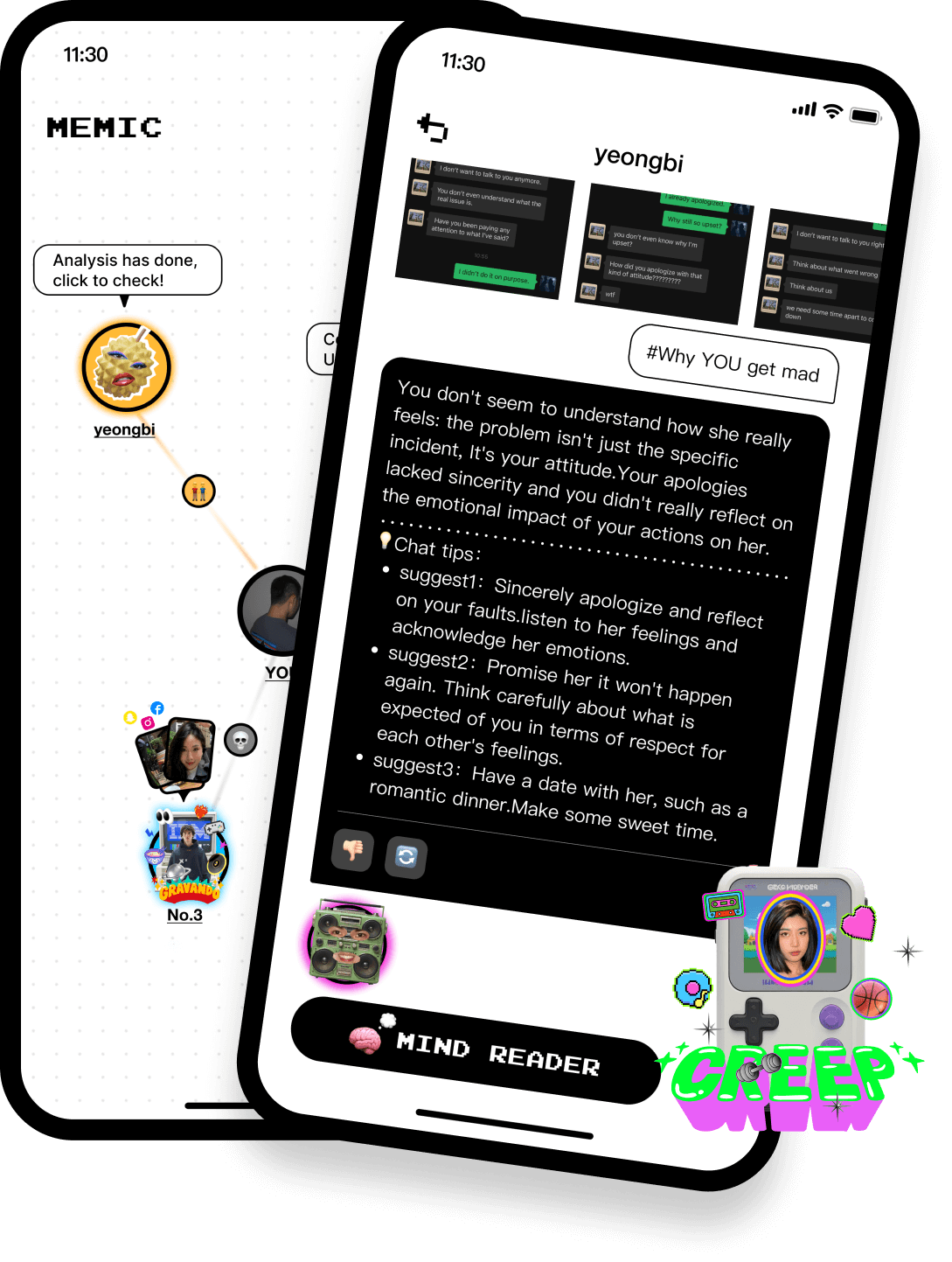 MEMIC app snapshots